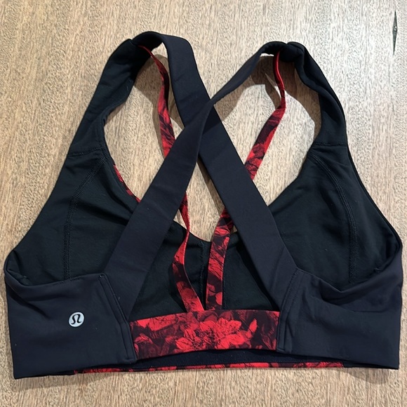 Sweat Time Bra Carmine True Red Black Size 8 - Picture 3 of 3